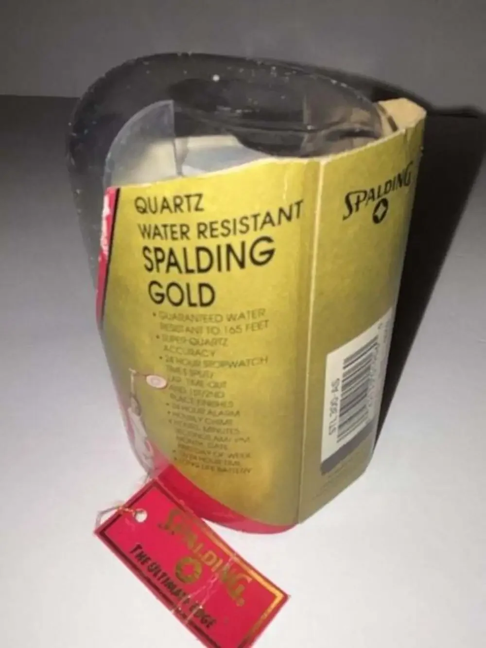 Vintage Spalding Gold Quartz Action Sports Digital Watch in Packaging